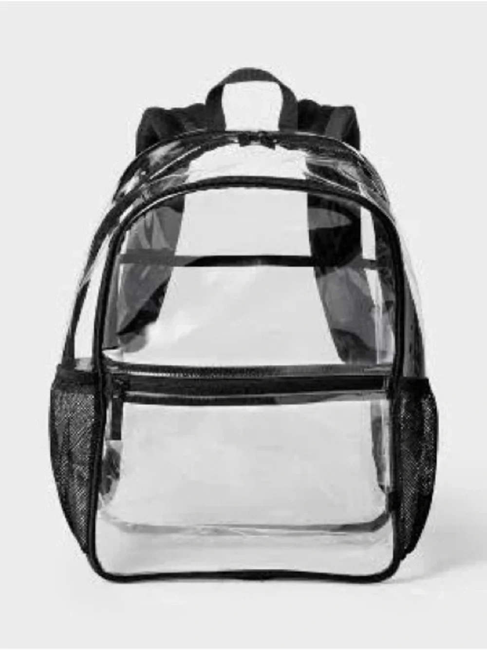 Transparent Clear Backpack with Black Trim - School Bags
